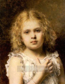 若い美しい少女の肖像画 アレクセイ・ハラモフ Oil Paintings